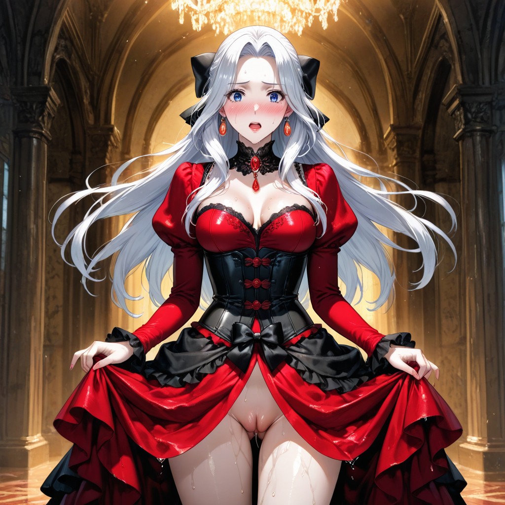 Tight Corset Bodice, Open Breasts, Long Hair Hentai AI Porn