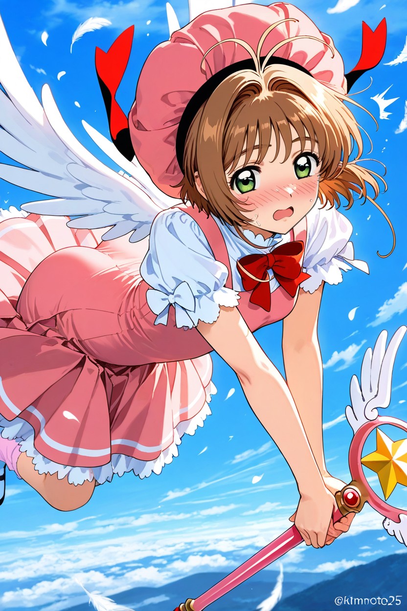 Surprised Face, Shy, Pink Socks Hentai AI Porn