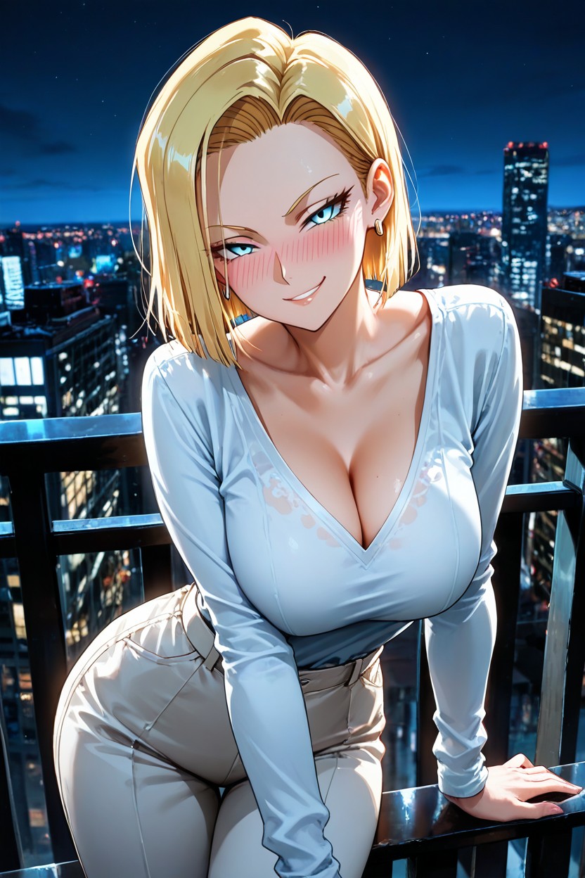 A Single, Railing, Blue Eyes Hentai AI Porn