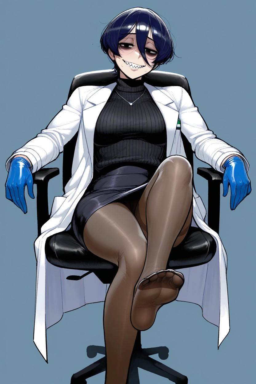 Krekkov Style, Black Sweater, Black Skirt Hentai AI Porn