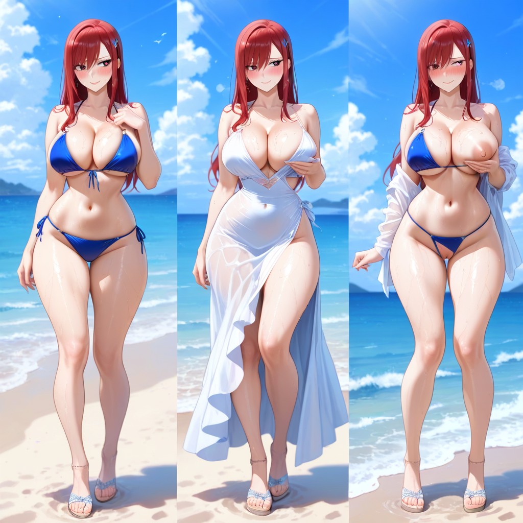 Split View, Feminine, Full Body Hentai AI Porn