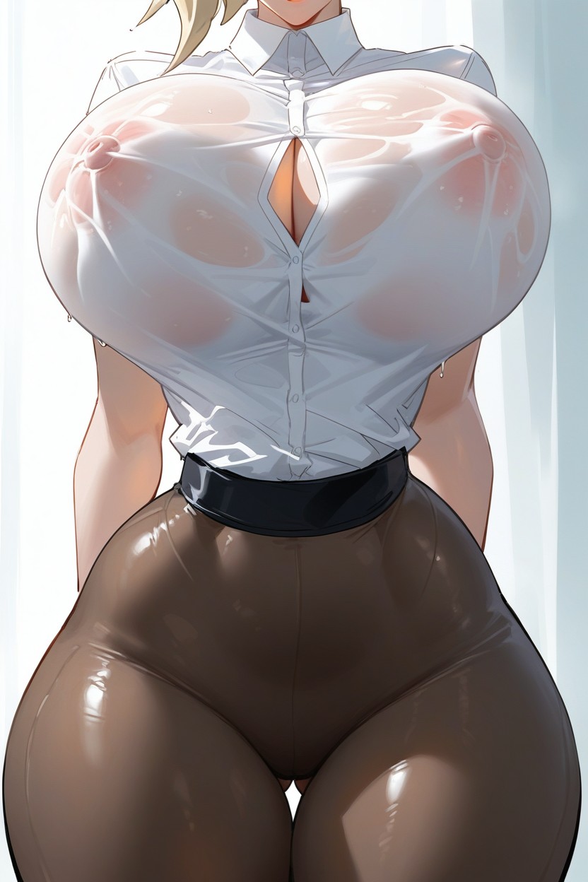 Very Wide Hips, Perfect Figure, Head In Frame Hentai AI Porn