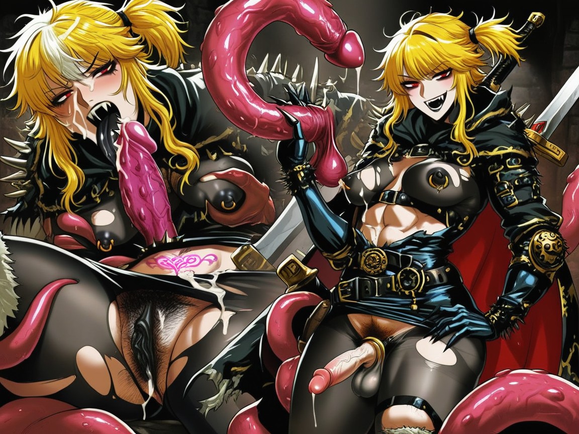 Frightening, Enormous Tentacles, Side Ponytail Hentai AI Porn