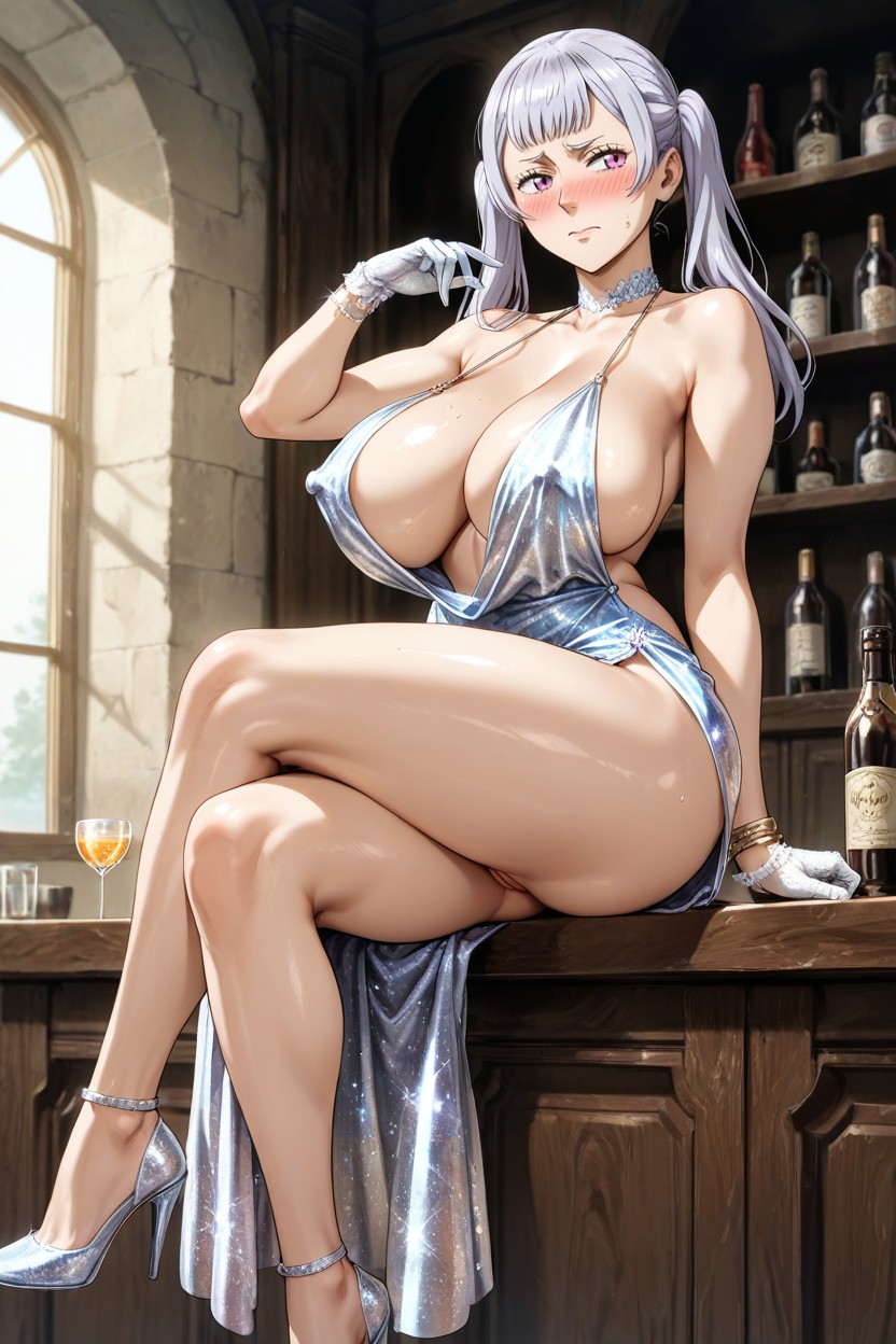 Glitter Dress, Formal Clothes, Shiny Clothes Hentai AI Porn