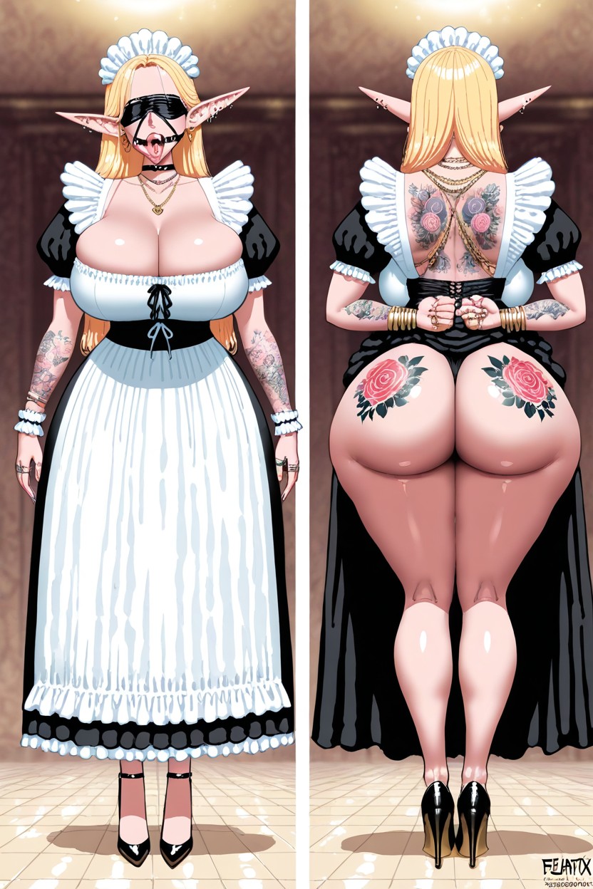 Bimbo, Stick Tongue Out, Plentiful Jewelry Hentai AI Porn