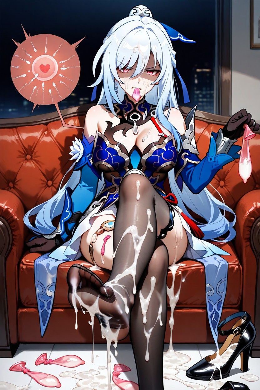 Drinking Semen, Glaring, Style Anime Hentai AI Porn