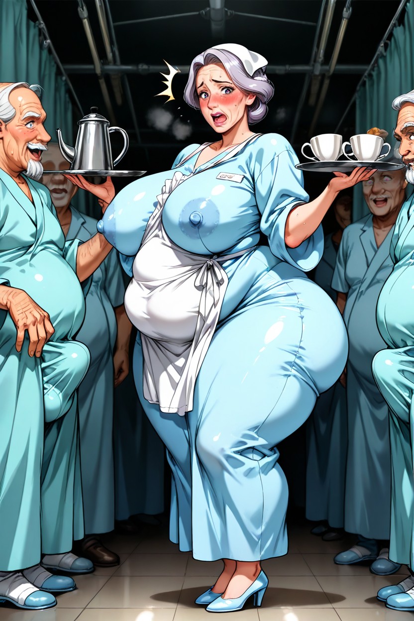 Much Older Man, Woman Bending Over Getting Close To Bulge, Oldest Man Alive Hentai AI Porn