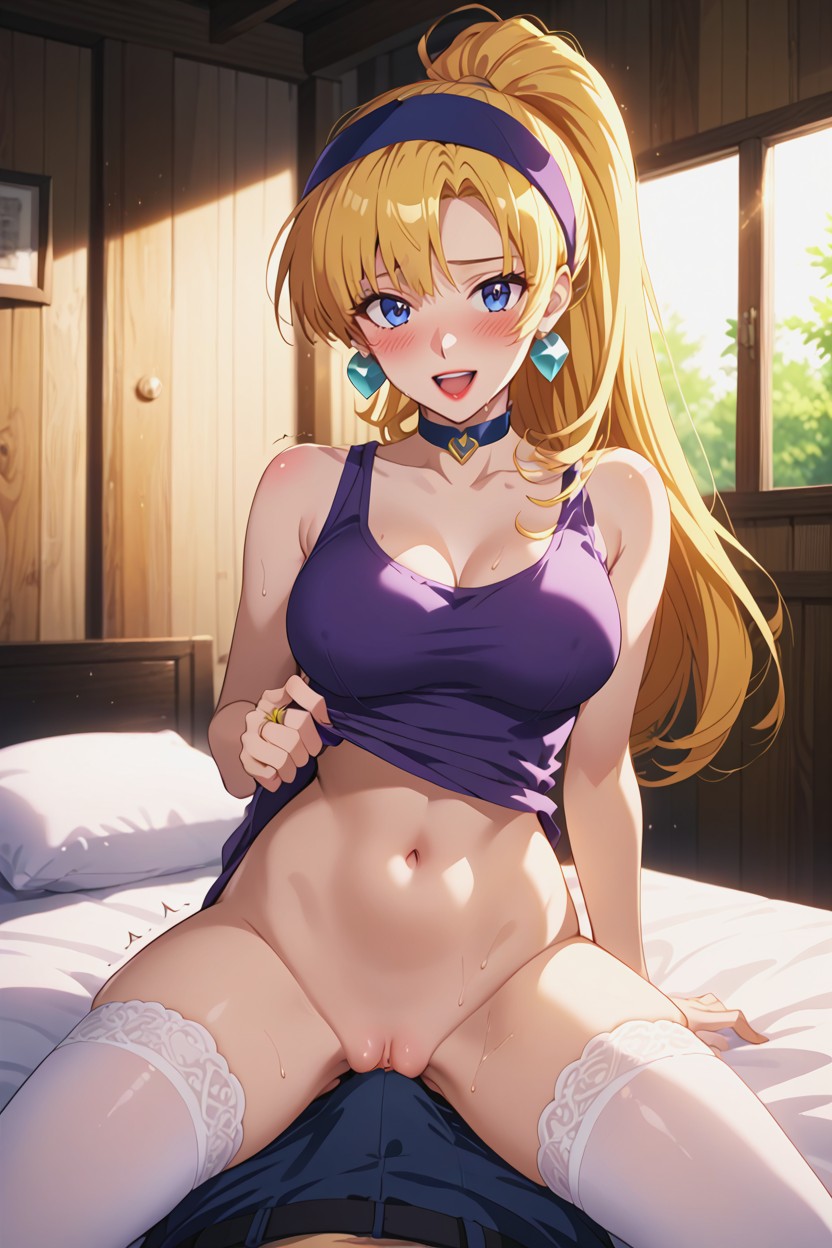 Playful Look, Super Detailed, Bed On The Bed Hentai AI Porn