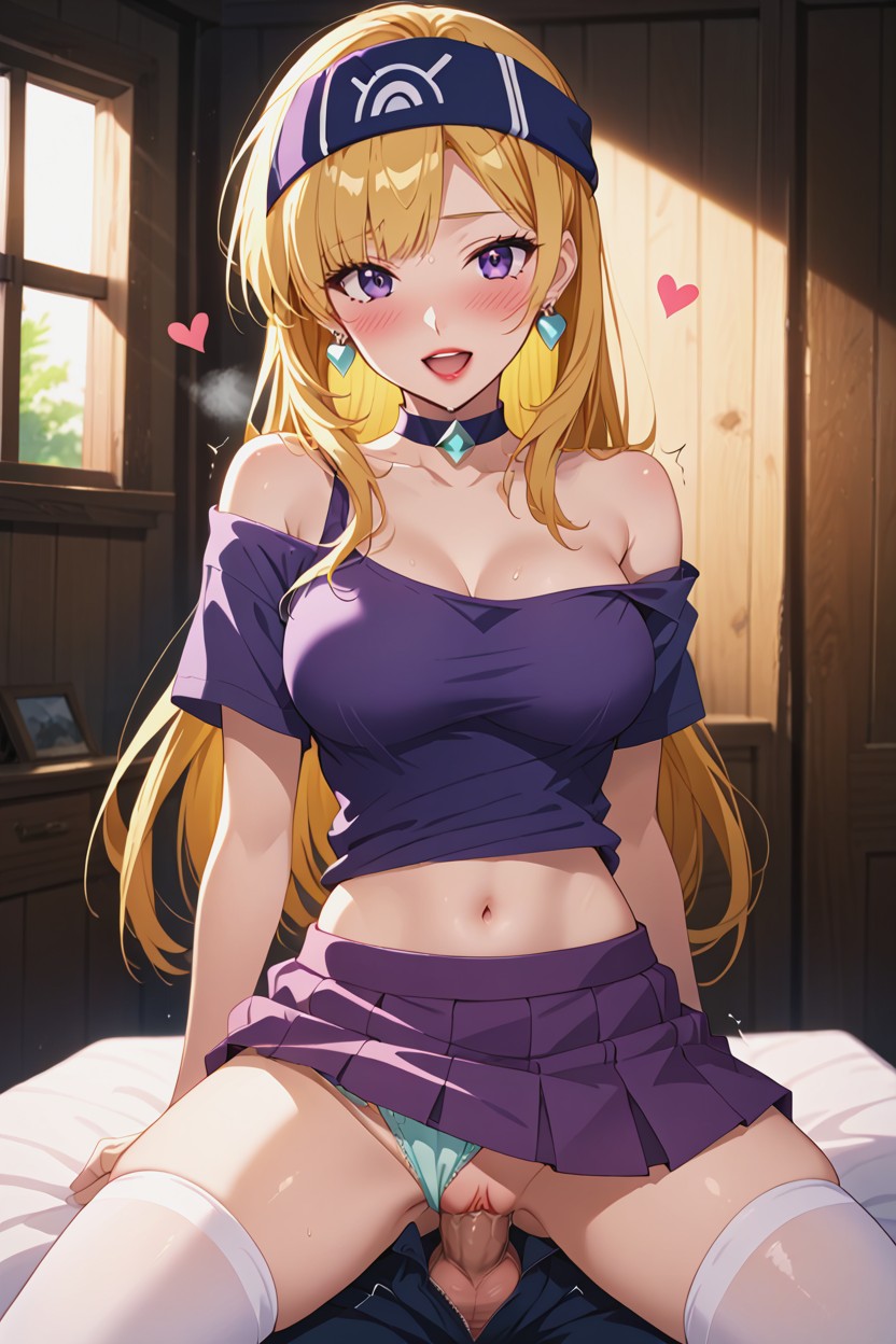 In Anticipation, Sitting On The Guy's Groin, Visible Navel Hentai AI Porn