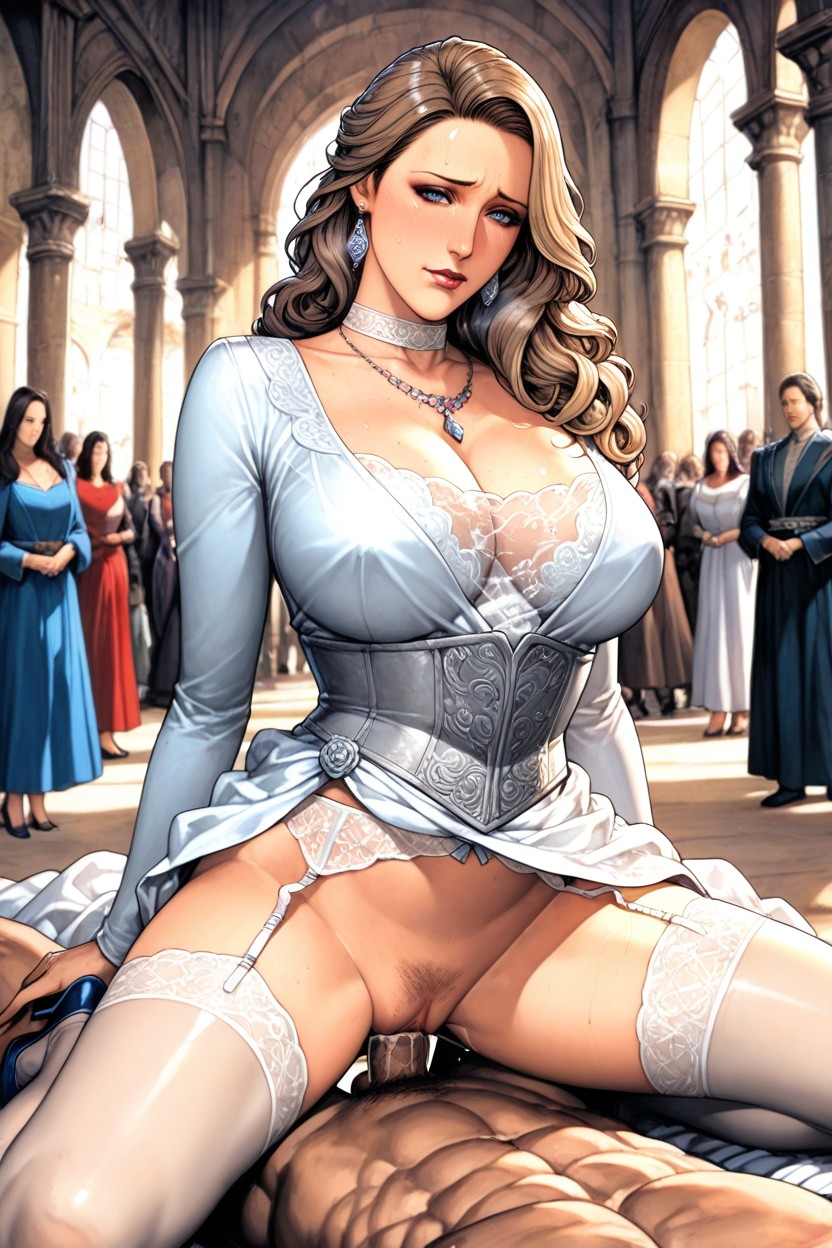 Garter Belt, Focus On The Woman, Cowgirl Position Hentai AI Porn