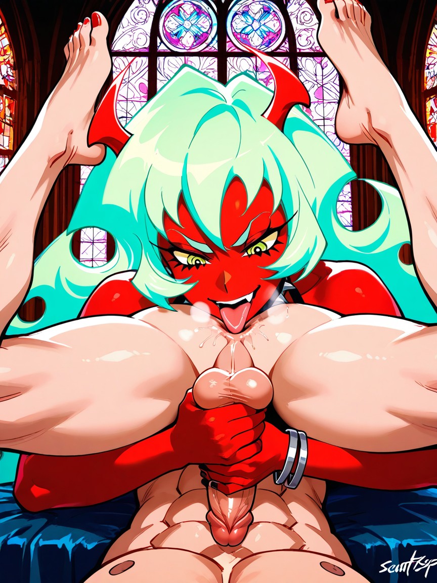 Female Licking Male's Anus, Scantypsg, Two Horn Hentai AI Porn