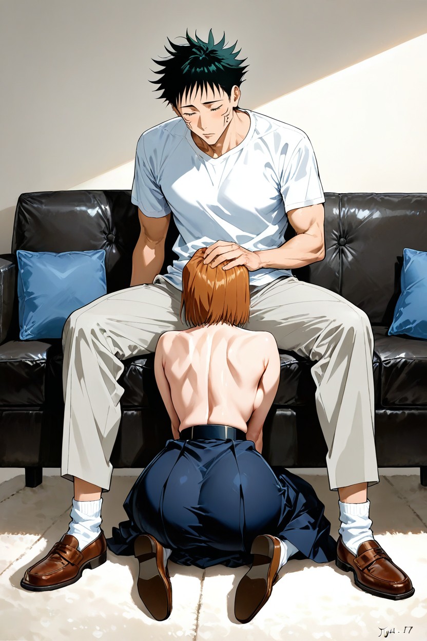 Jujutsu Kaisen Art Style, Fellatio, 2 Personas Hentai IA