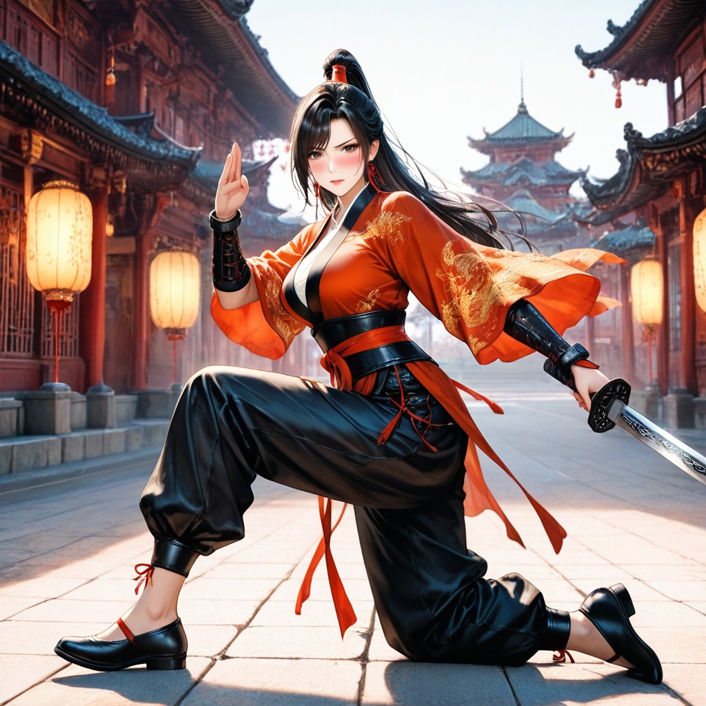 Traditional Kungfu Shoes, Side View, Soft Lighting Hentai AI Porn
