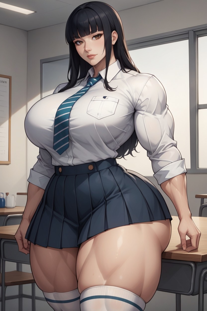 K, Rolled Up Shirt Sleeves, Brown Eyes Hentai AI Porn