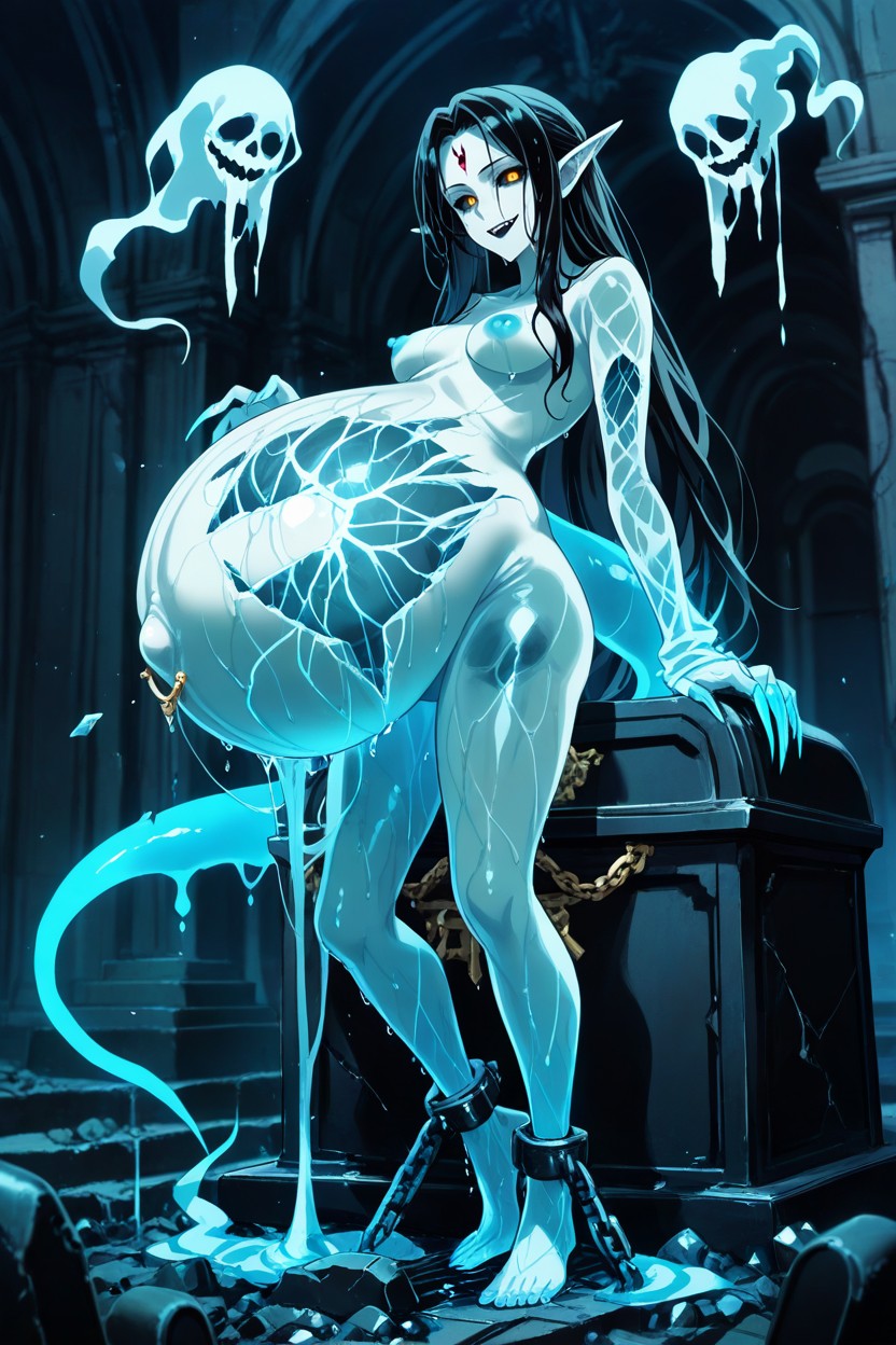 Nightmare Fuel, Anime Style, Ghastly Faces In Belly Hentai AI Porn