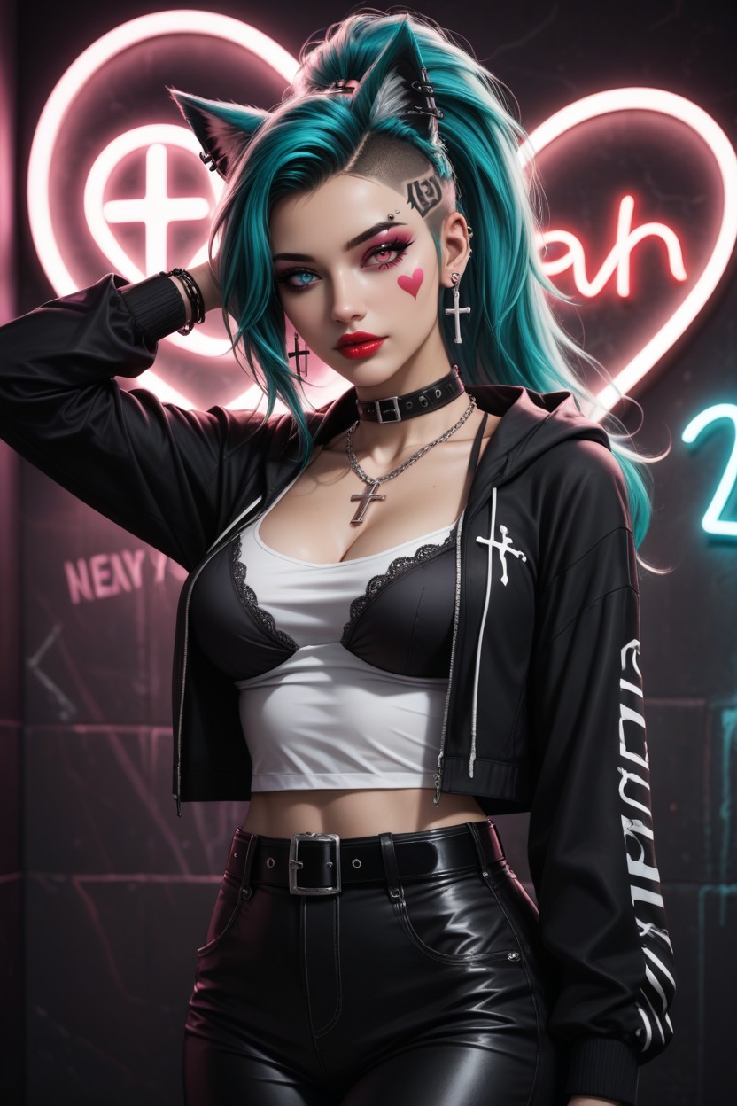 Makeup, Heart, Breasts Hentai AI Porn