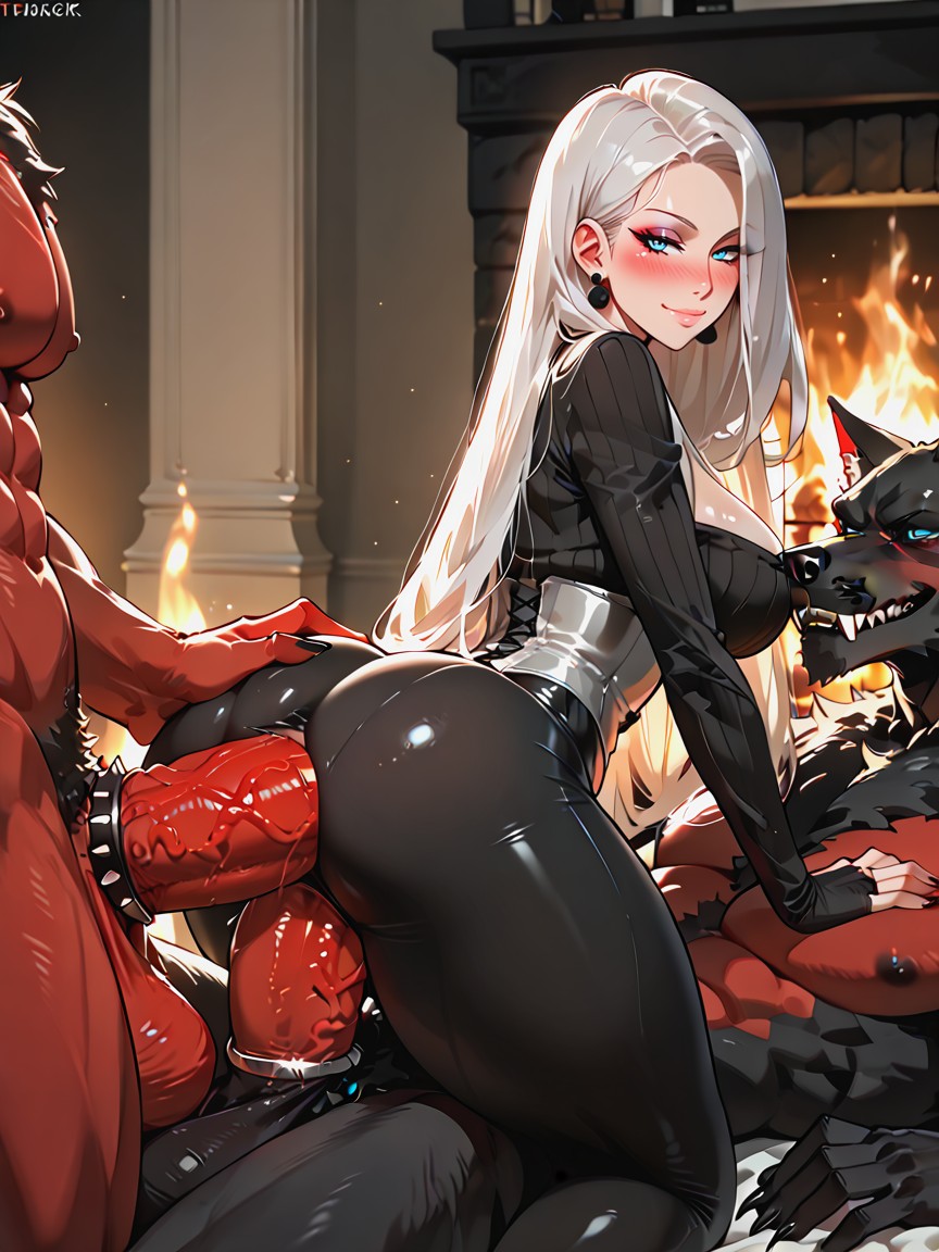 Penis Is Thicker Than Body, Fireplace, Corset Hentai IA