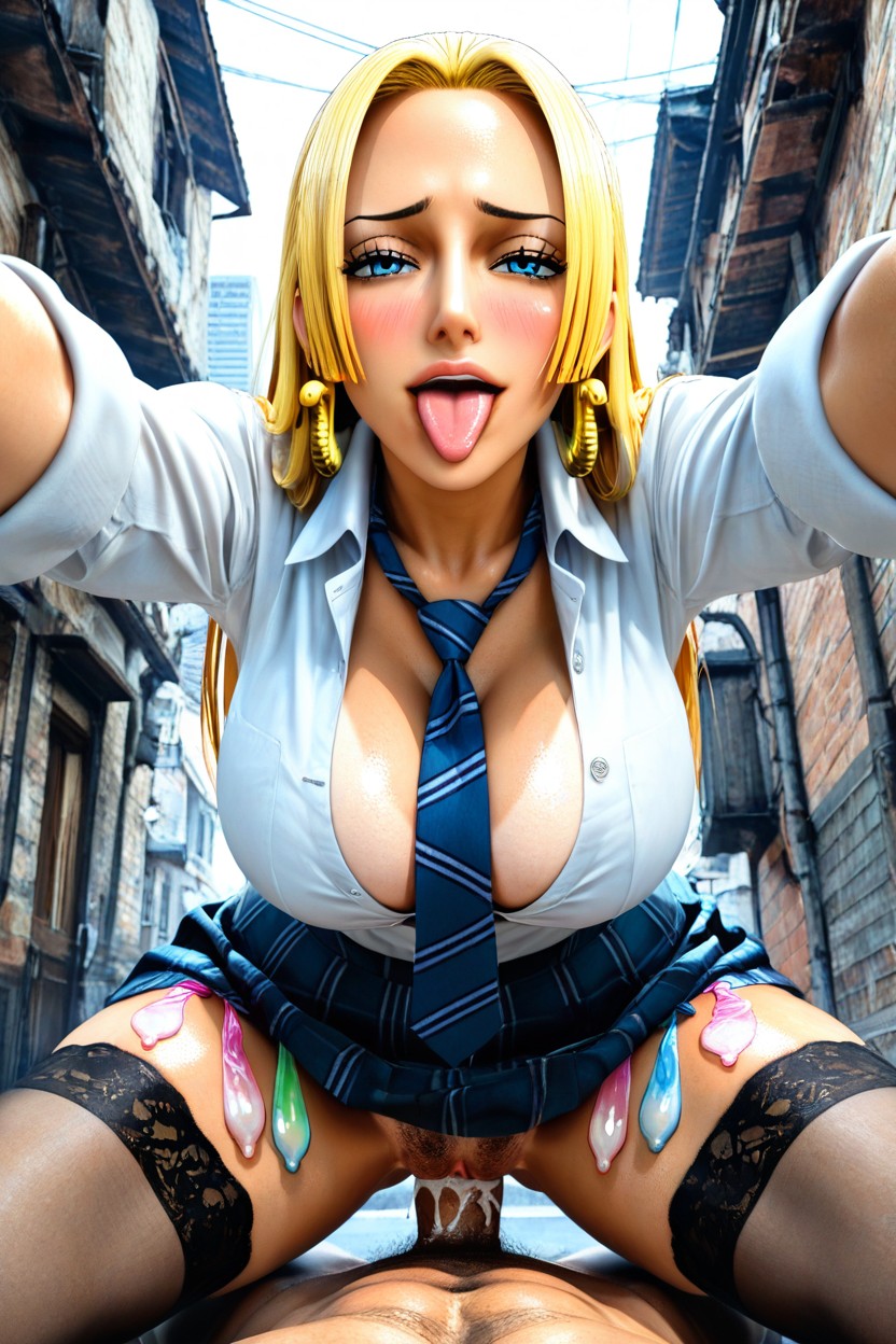 City Alley, Tilting Forward, Oily Skin Hentai AI Porn