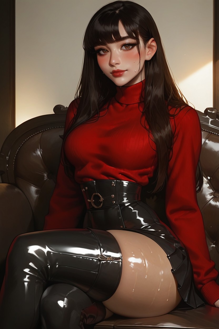 Oiled Skin, Laughing, Seductive Hentai AI Porn