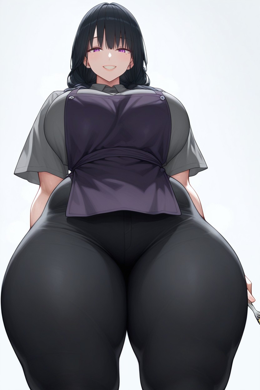Thighs Twice As Wide As Hers, Medium Breast, Smiling Tenderly Hentai AI Porn