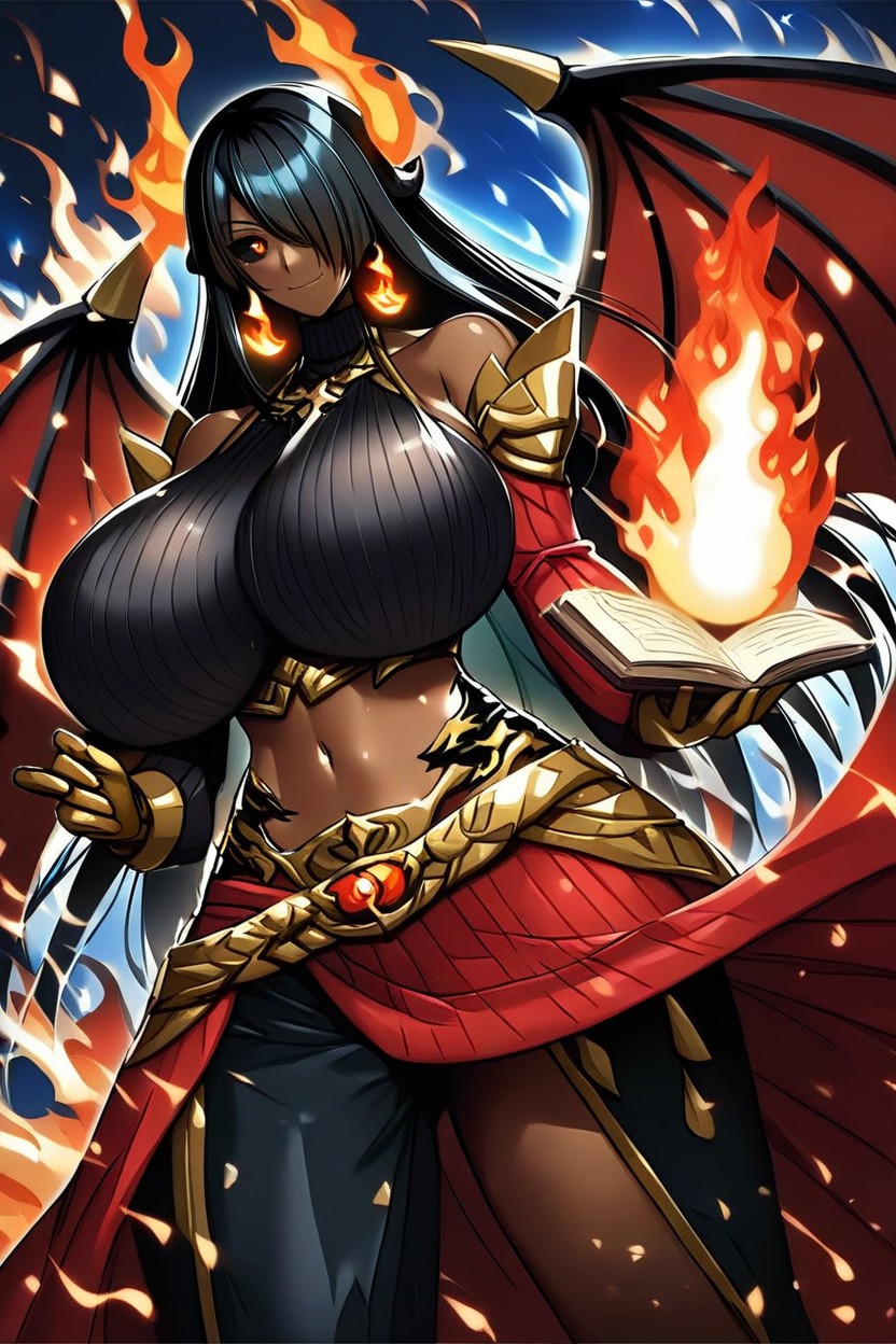 Flame Magic, Gold Armor Legs, "barghest From Fate Series Hentai IA