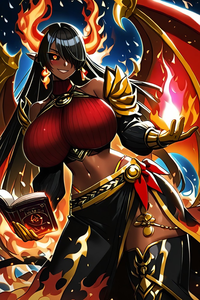 Smile, Long Hair, Colossal Breasts Hentai AI Porn