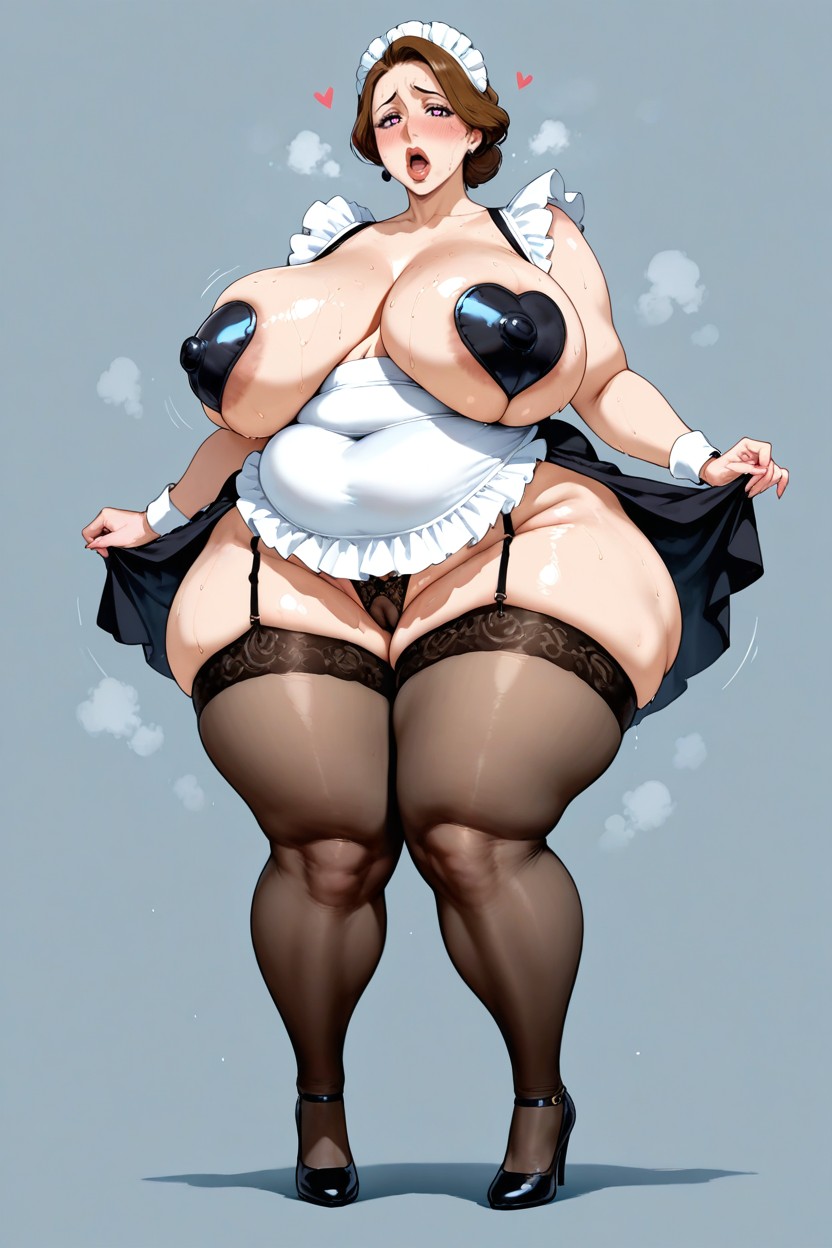 Open Mouth, Disheveled Appearance, Slutty Maid Hentai AI Porn