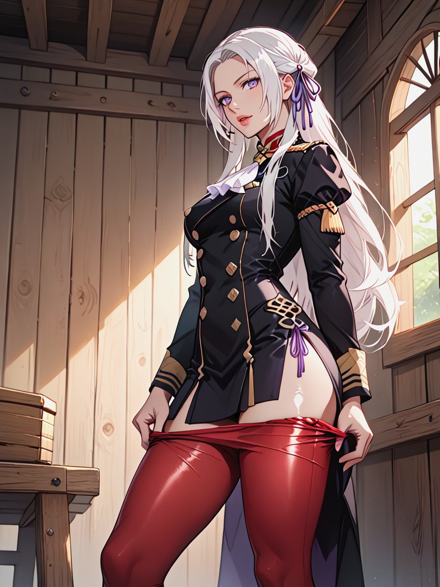 Sensual Face, Plano Mediot, Half Updo Hentai IA