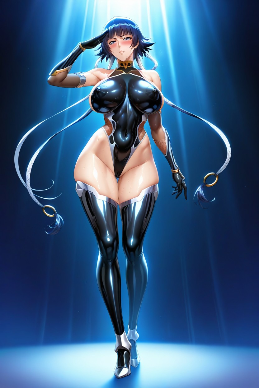 Shiny Skin, Low Angle, Model Body Shape Hentai AI Porn