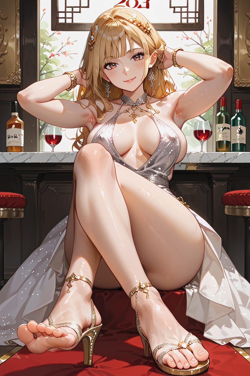Bracelet, Barplace, Large Breast Hentai AI Porn