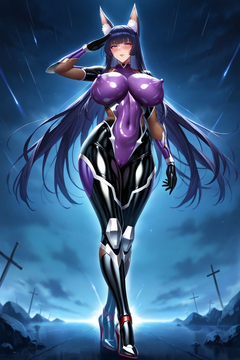 Long Latex Gloves, Standing Still, Stand With Your Legs Crossed Hentai IA