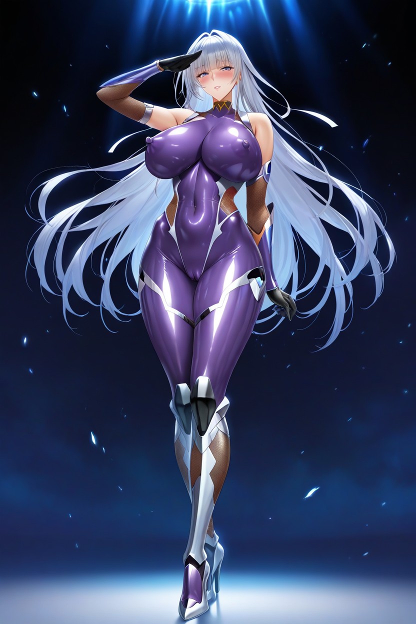 Salute With Both Feet Together, Blushing, Low Angle Hentai AI Porn