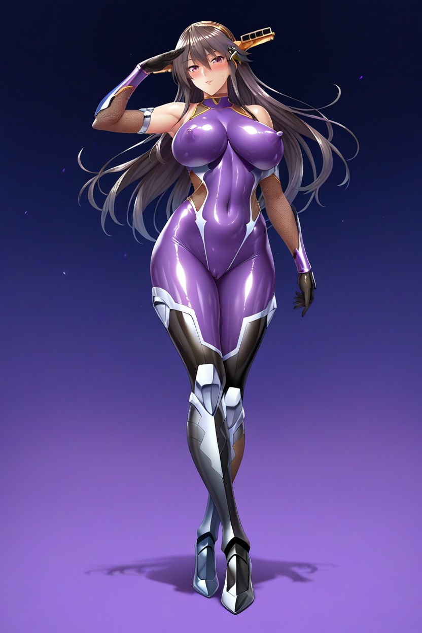 Perfect Hourglass Body, Purple Taimanin Uniform, Open The Eyes Hentai AI Porn