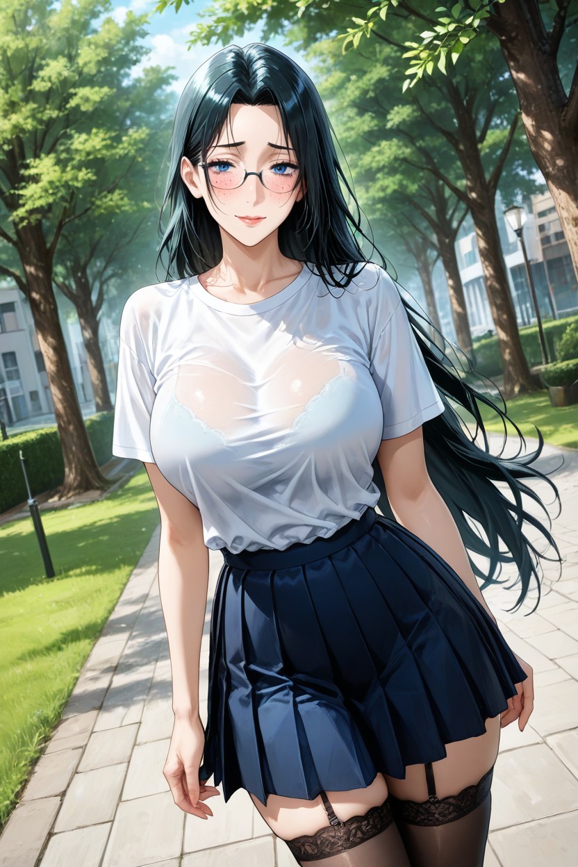 Front View, Extremely Blush, Ultra High Details Hentai AI Porn