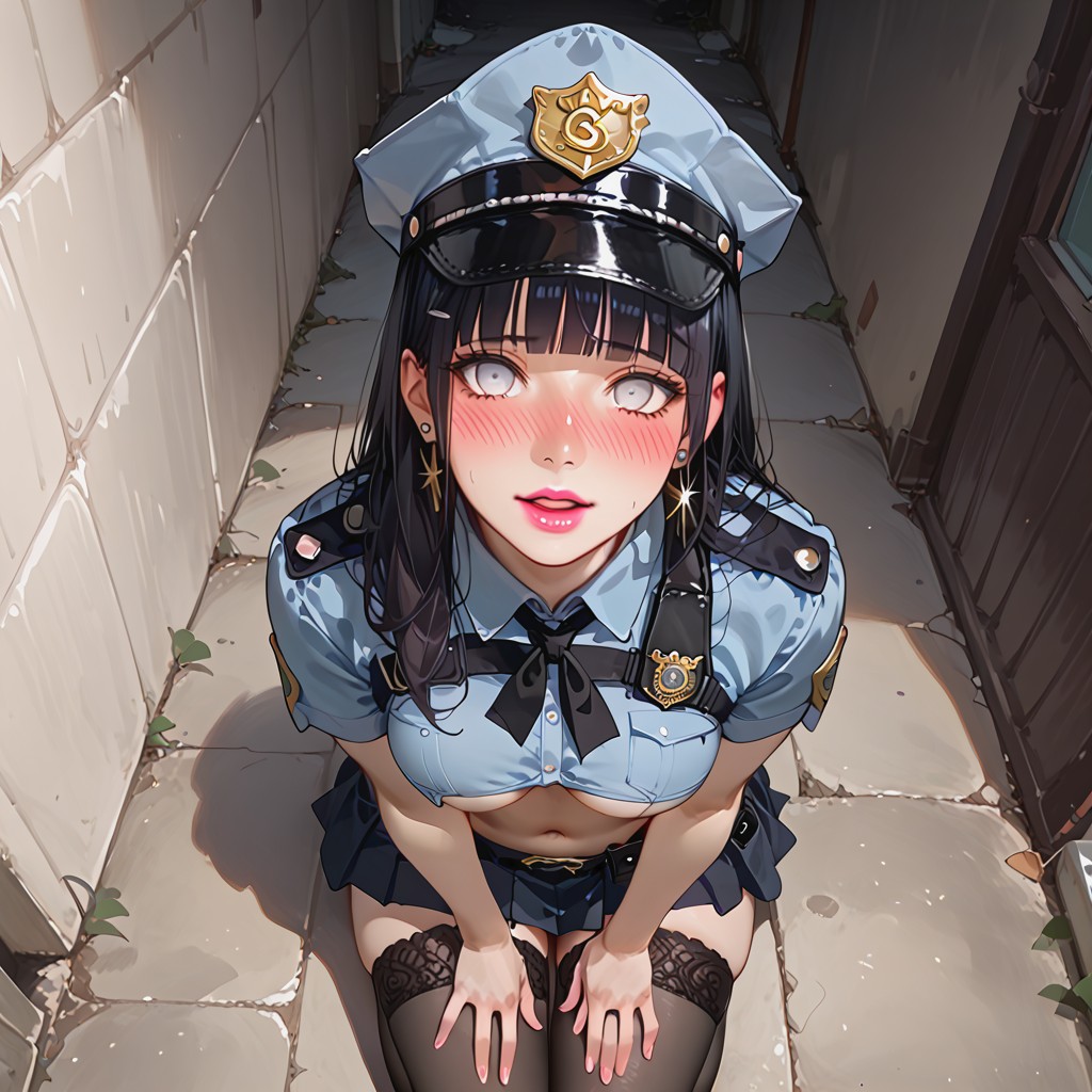 Alley, Overhead Dutch Angle, Medium Breast Hentai AI Porn