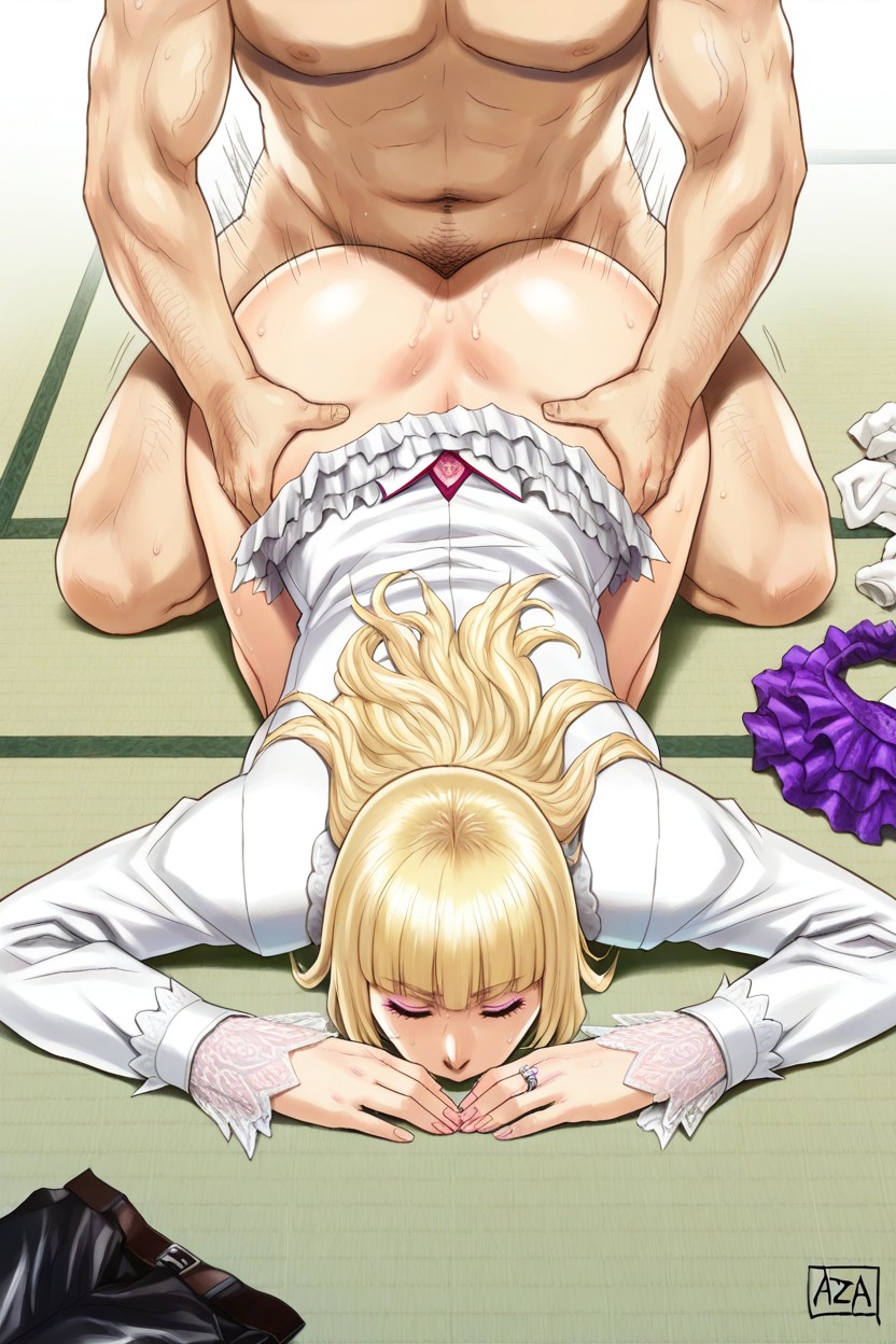 On Tatami Floor, High Resolution, Folded Clothes Hentai AI Porn