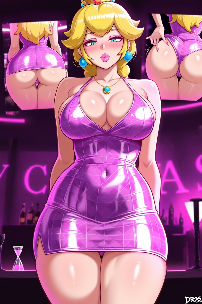 Curvaceous Figure, Fat Lips, Dark Yellow Eyebrows Hentai AI Porn