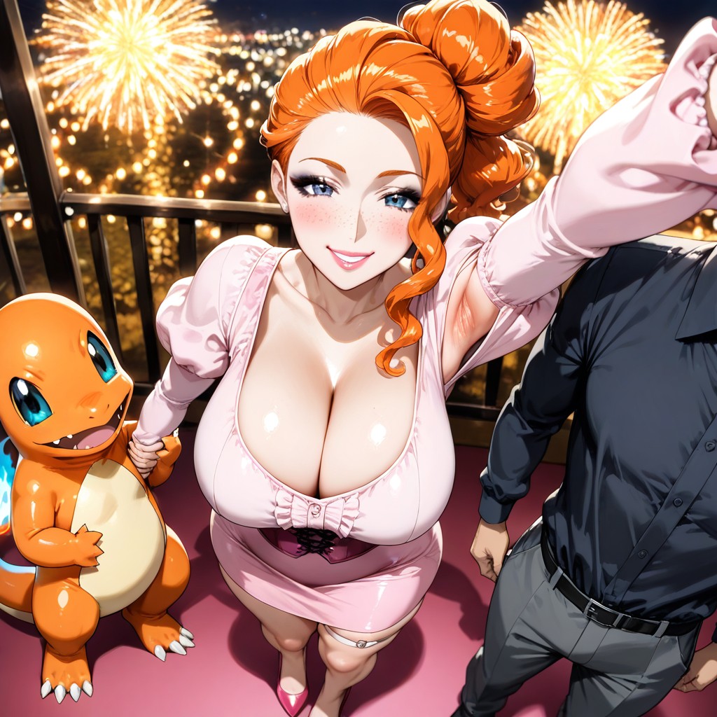 Blushing Cheeks, Sparkling Blue Eyes, Full Thighs Hentai AI Porn