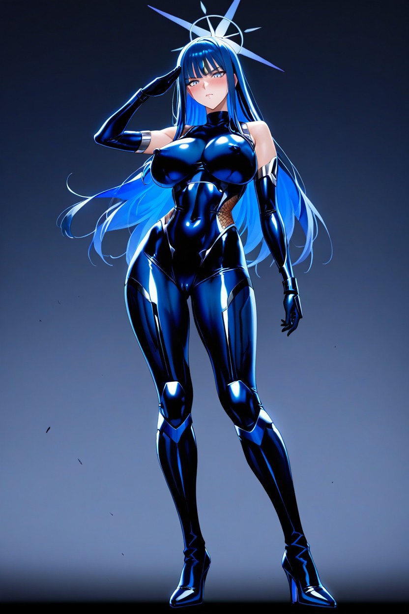 Anatomically Accurate, Shiny Latex Material, Saori Joumae From Blue Archive Hentai AI Porn