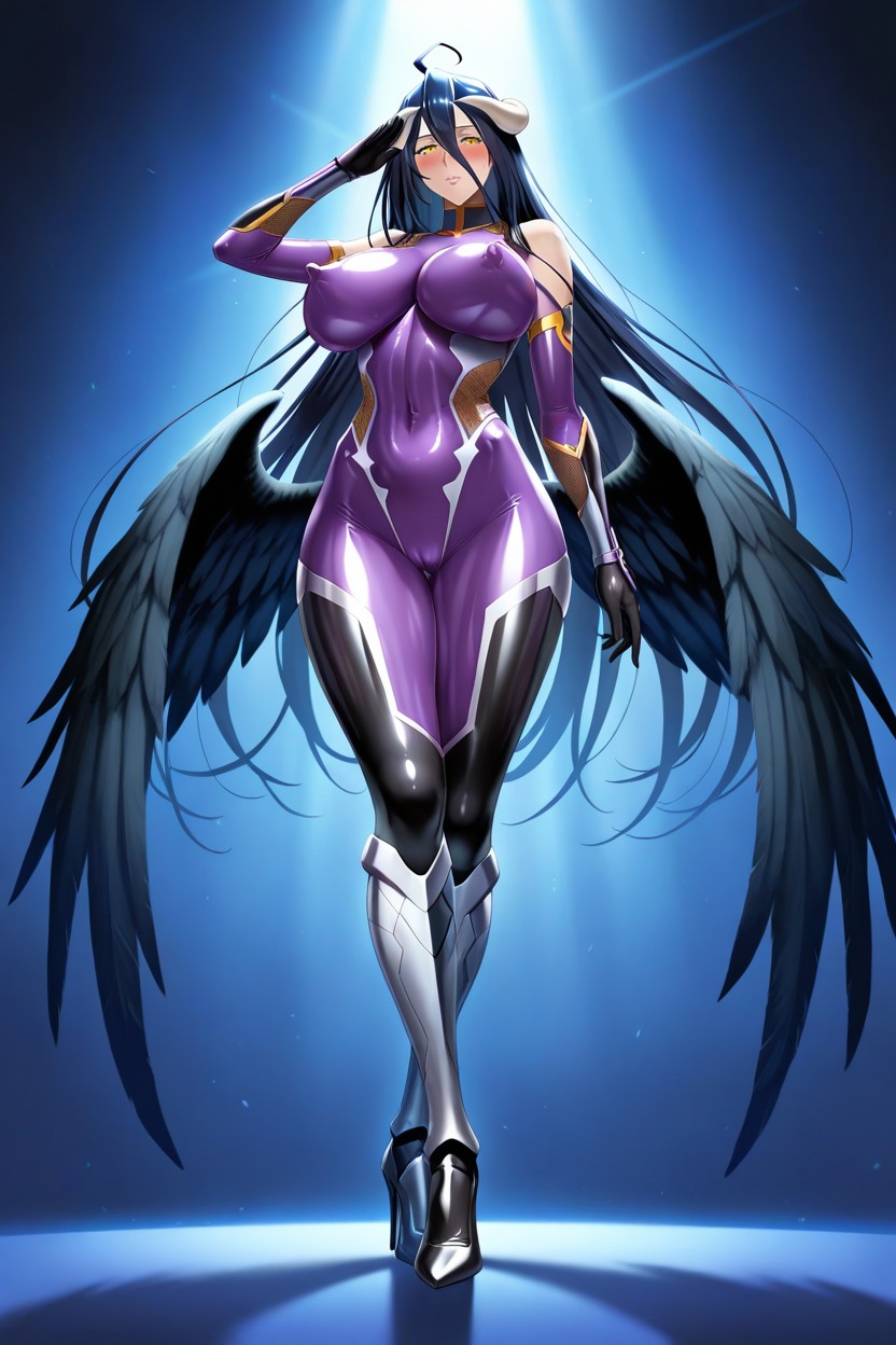 Purple Taimanin Uniform, Stand With Your Legs Crossed, High Resolution Hentai AI Porn