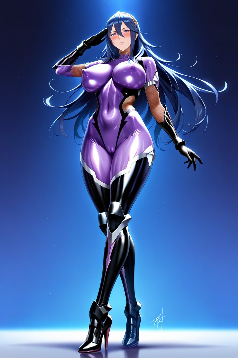 Purple Taimanin Uniform, Taimanin Suit, Visible Midriff Hentai AI Porn