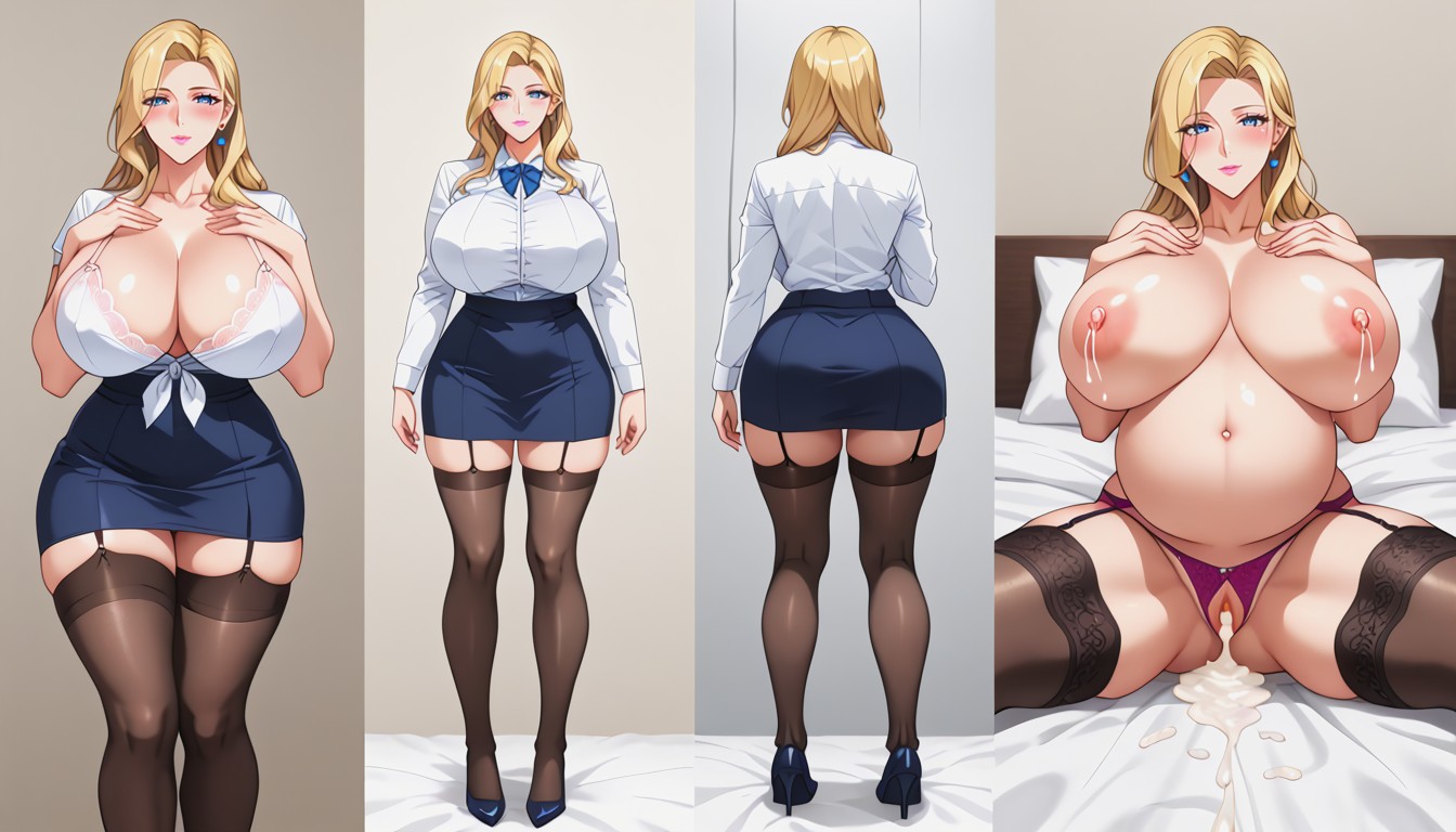 Huge Breasts Exposed, Thick Thighs, Snatched Waistline Hentai AI Porn