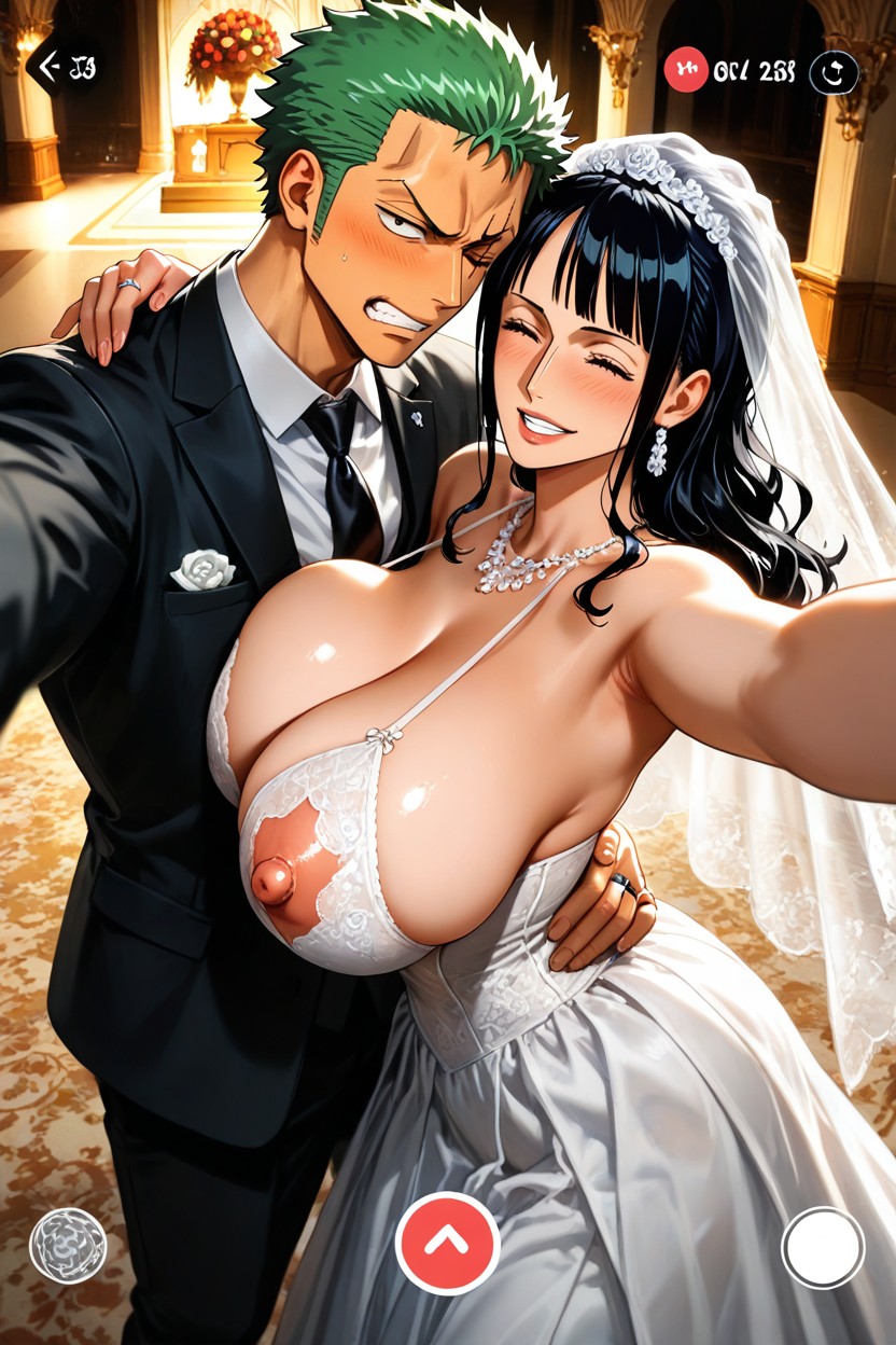 Close Up, Wedding Dress, Clenched Teeth Hentai AI Porn