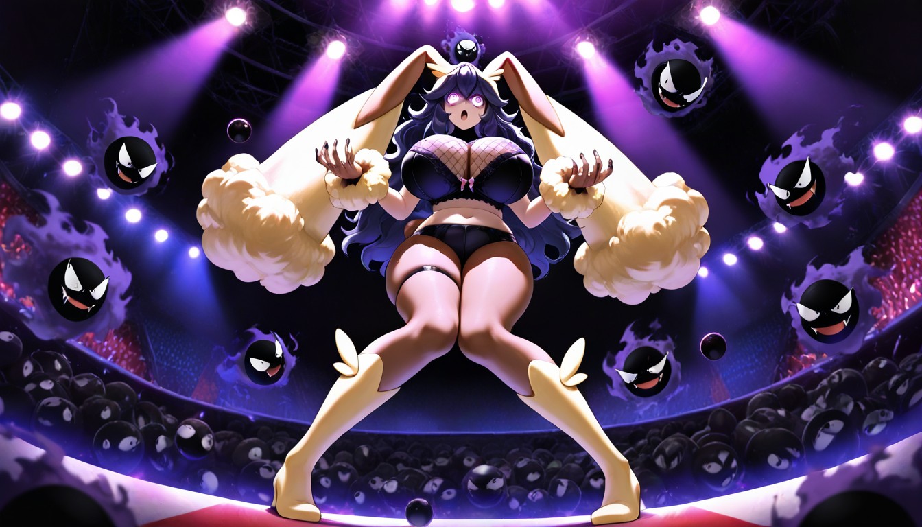 Fishnet Top, Exposed Cleavage, Balls Fall Down Hentai AI Porn