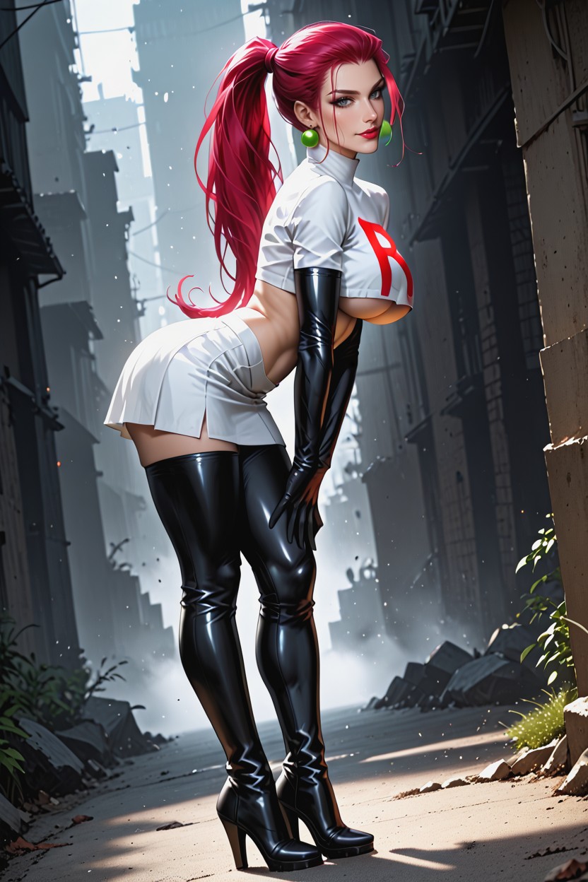 Bold Lipstick, Smug Villain Expression, Immersive Environment Hentai AI Porn