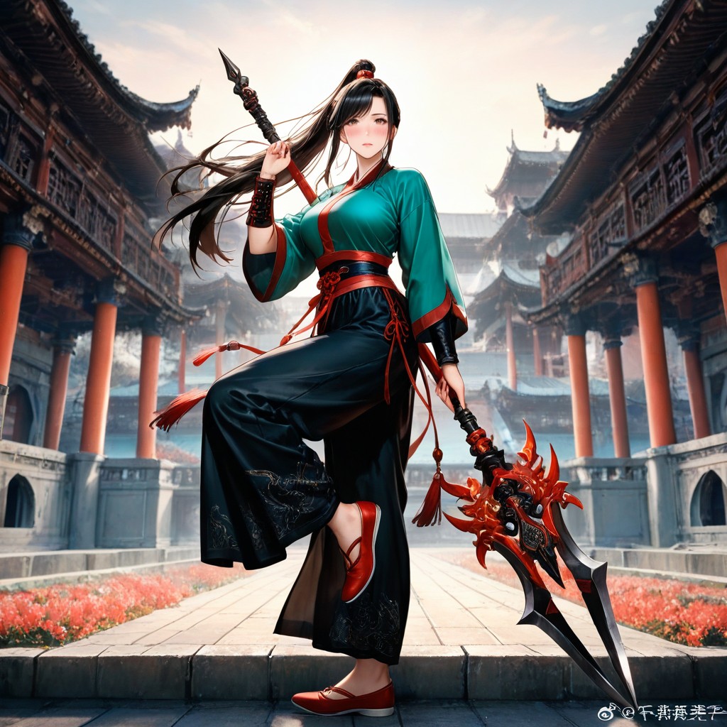 Waist Shot, Kungfu Stance, High Ponytail Hentai AI Porn