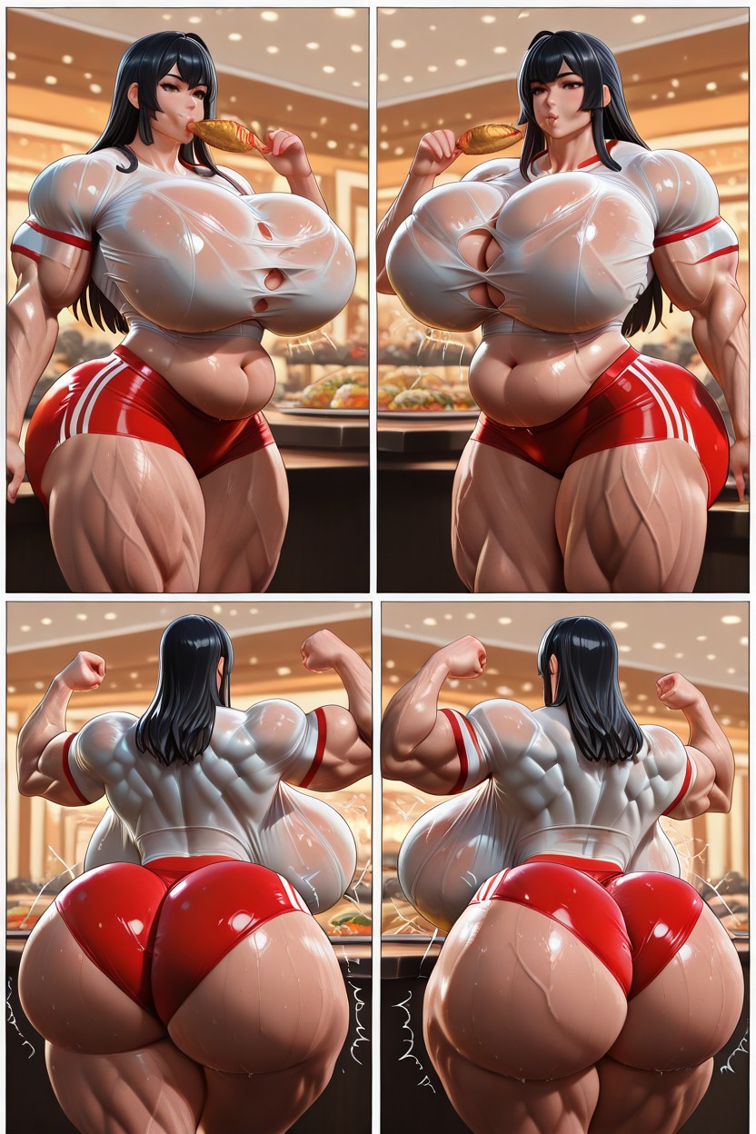 Hanging Breasts, Massive Thighs, Growth Progression Comic Hentai AI Porn