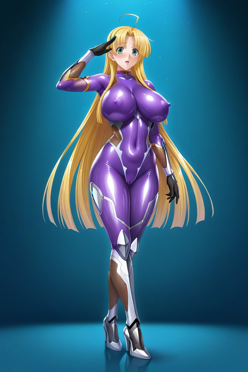 25+, Long Beautiful Legs, Purple Taimanin Uniform Hentai AI Porn