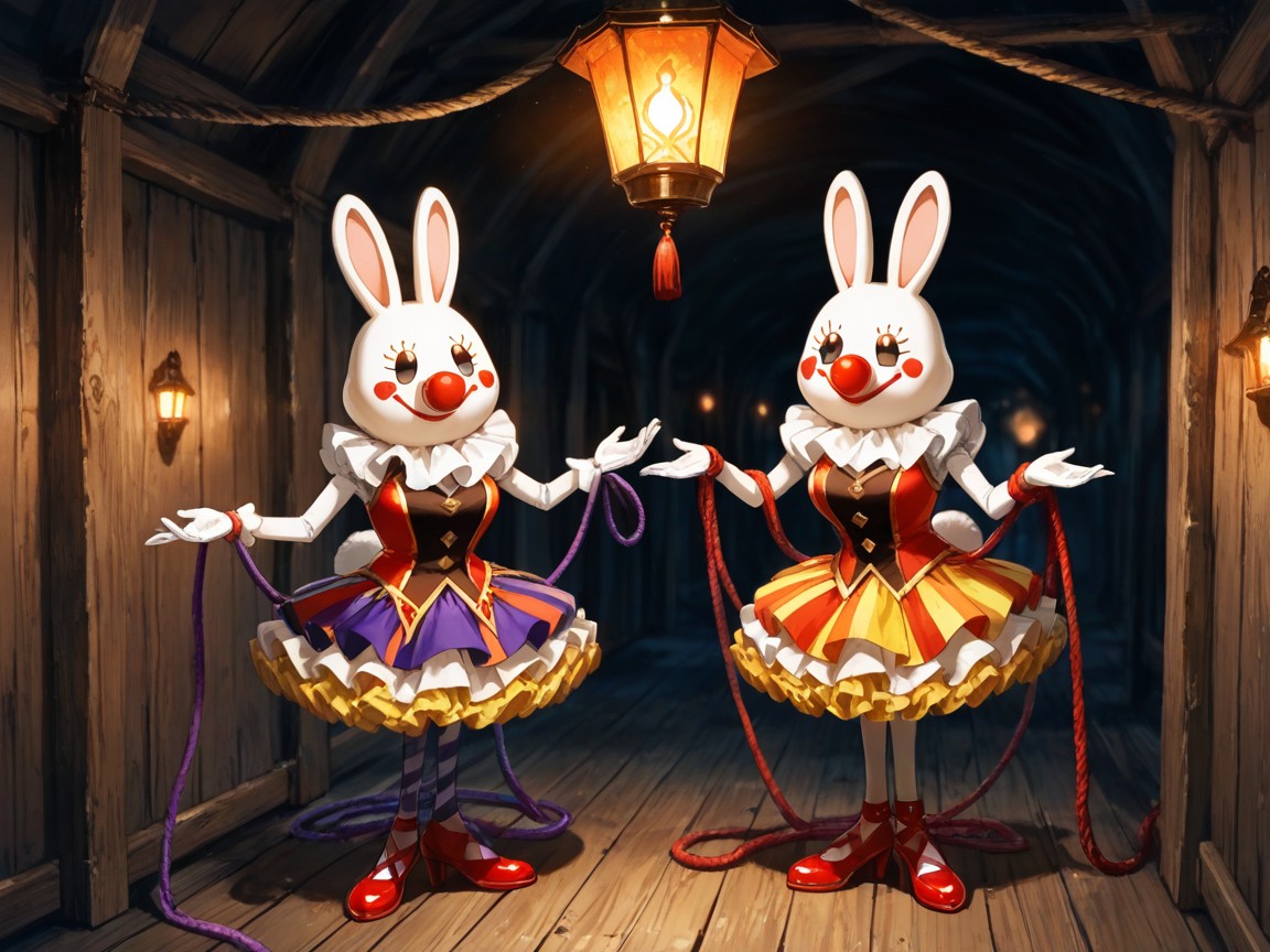 Magical Atmosphere, Ropes, Large Beautiful Eyes Hentai AI Porn
