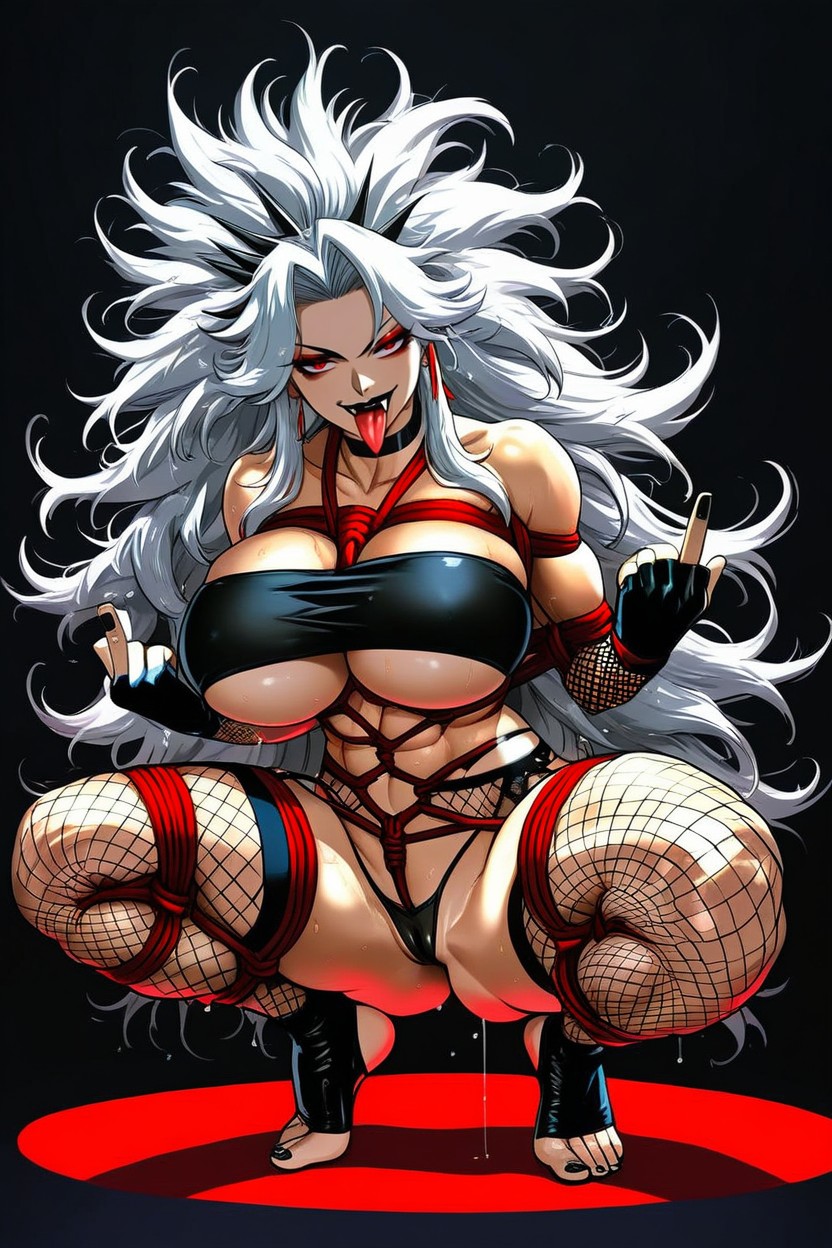 Sharp Eyes, Side Parted Bangs, Bottom Up View Hentai AI Porn
